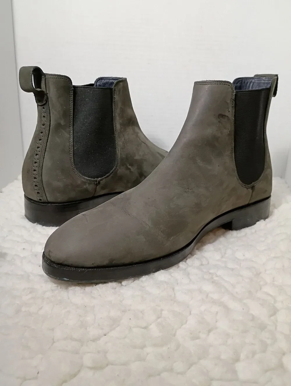 Cole Haan Grand OS Chelsea Boots Gray Nubuck Leather Mens 11M Pull On Waterproof
